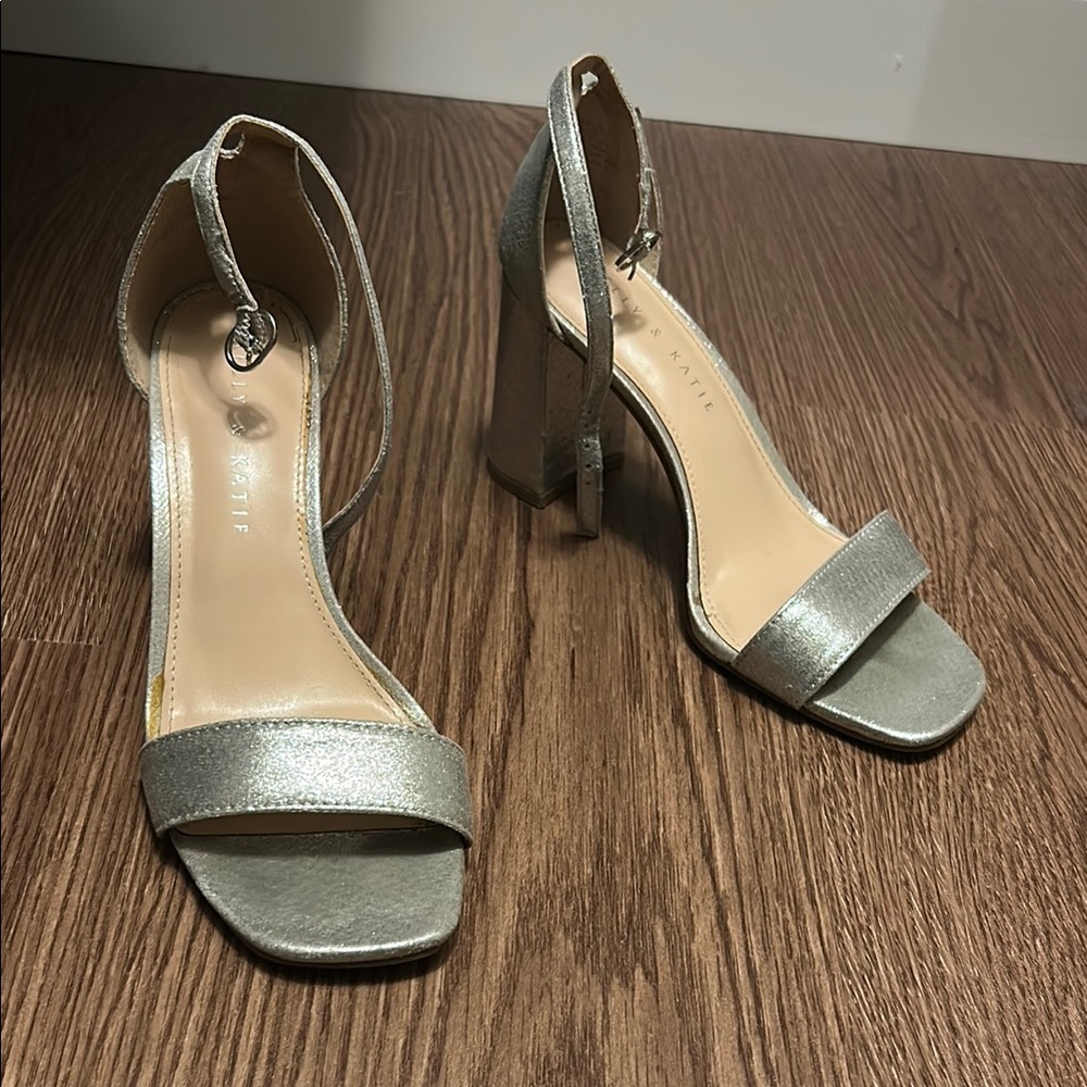 Silver High Heel Sandals